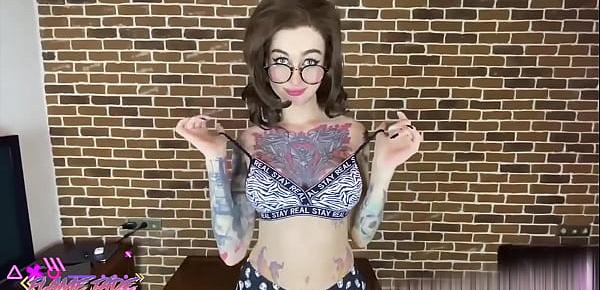  Flame Jade Play Anal Beads and Deep Sucking Big Cock - Cum on Glasses